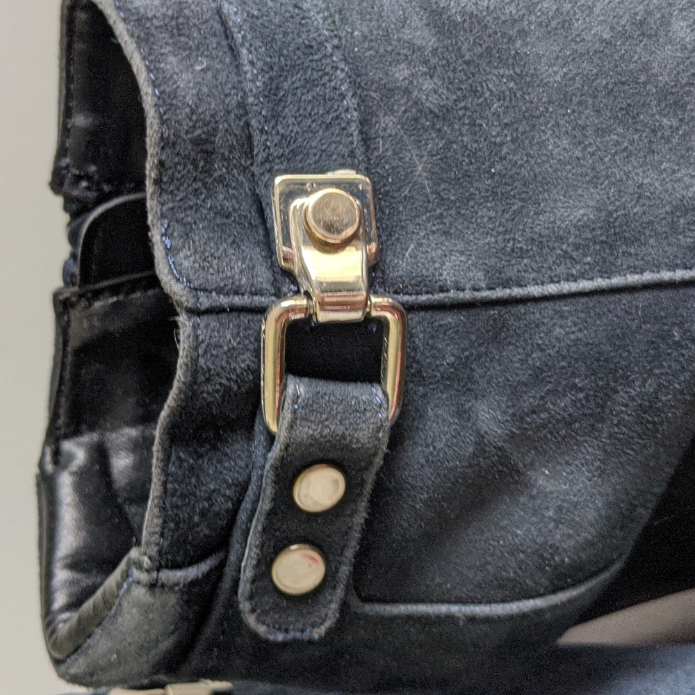 Navy blue suede boots - Picture 4 of 5
